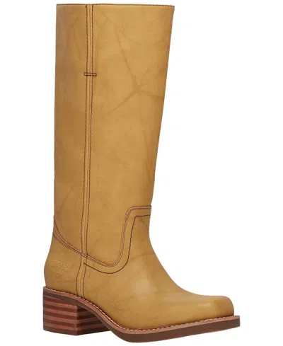 Frye And Co Womens Miranda 14 Stacked Heel Riding Boots In Brown