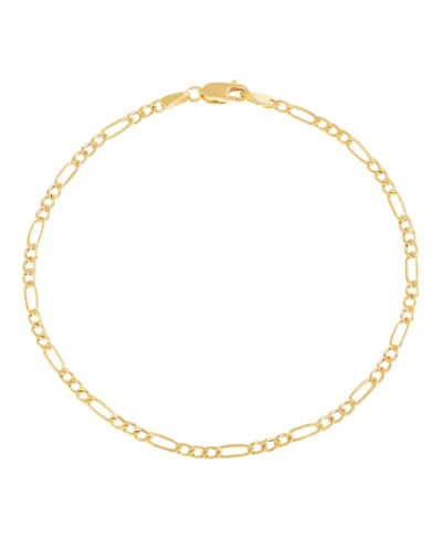 Italian Gold Figaro Chain Bracelet In 14k Yellow Gold In Gold