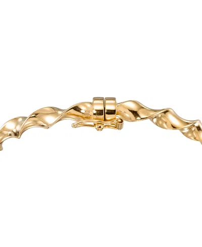 Macy's High Polished Twisted Bangle In 18k Yellow Gold Over Sterling Silver In Gold