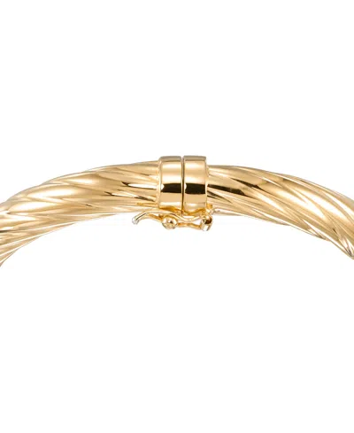 Macy's Rope Textured Bangle In 18k Yellow Gold Over Sterling Silver In Gold