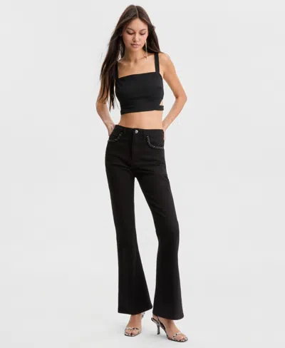 Guess Women's Belle High-rise Flare Jeans In Black