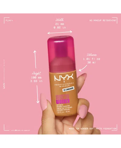 Nyx Professional Makeup Wonder Foundation, 0.84 Oz. In Brown