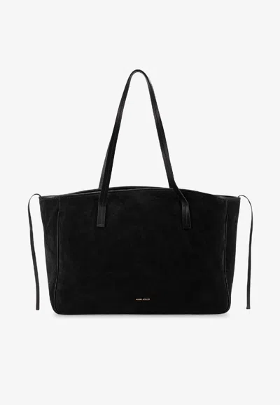 Manu Atelier Shoulder Bag Xl Du Jour In Suede In Black