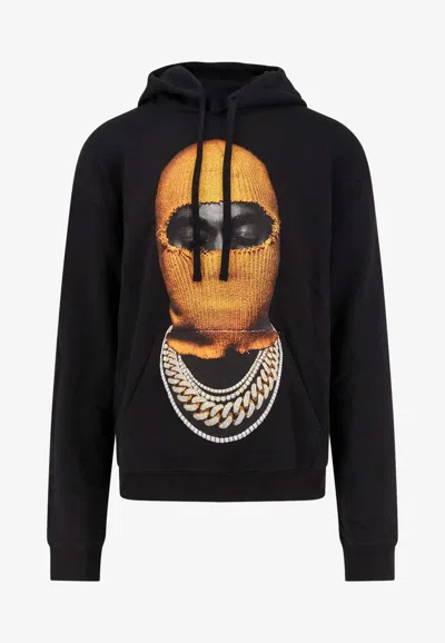 Ih Nom Uh Nit Hooded Cotton Sweatshirt Featuring Graphic Print In Black
