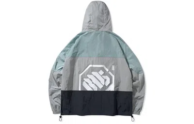 Li-ning Colorblock Sports Hooded Jacket 'grey Green' In Multi