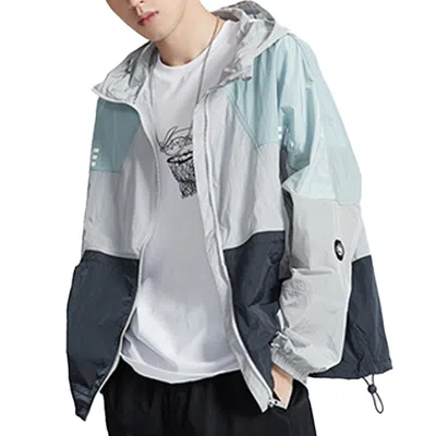 Li-ning Colorblock Sports Hooded Jacket 'grey Green' In Multi