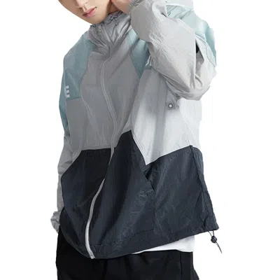 Li-ning Colorblock Sports Hooded Jacket 'grey Green' In Multi