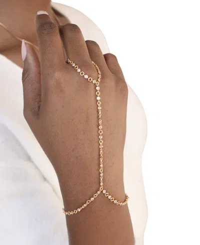 Ettika Crystal Dotted Hand Chain In Gold