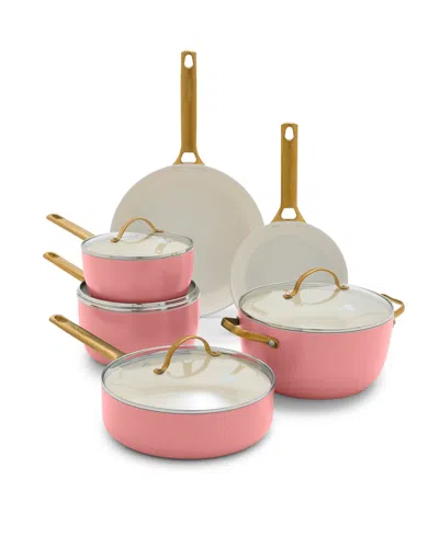 Greenpan Reserve Healthy Ceramic Nonstick Cookware Set, 10 Piece In Pink
