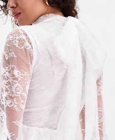 Bardot Women's Norah Ruffled Lace Mini Dress In White