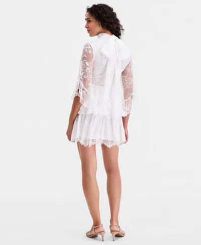 Bardot Women's Norah Ruffled Lace Mini Dress In White