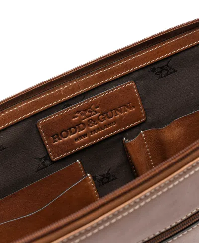Rodd & Gunn Picton Leather File Medium Zipper Clutch In Brown