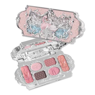 Flower Knows Swan Ballet Series Six-color Makeup Palette - 03 Pink Swan In Gray