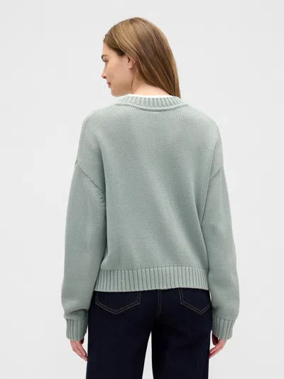 Gap Factory Oversized V-neck Sweater In Green