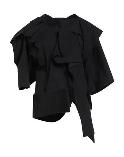 Yohji Yamamoto Woman Jacket Black Size 1 Cotton, Hemp In Black
