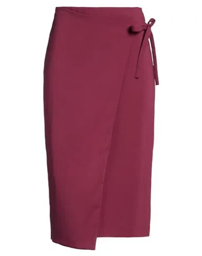 Patrizia Pepe Woman Midi Skirt Plum Size 10 Polyester, Elastane In Purple
