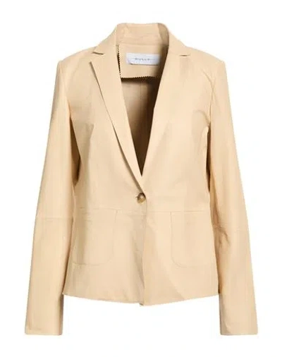 Bully Woman Blazer Sand Size 10 Lambskin In Nude