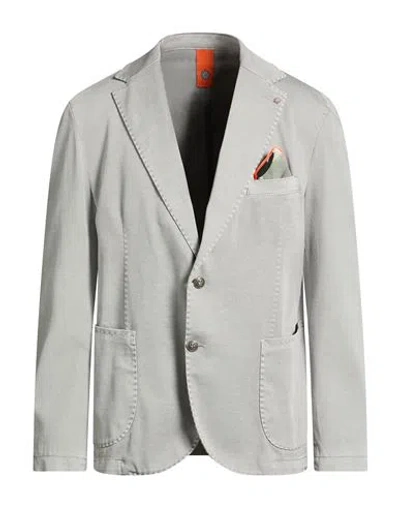 Bharnaba Man Blazer Light Grey Size 48 Cotton, Elastane In Gray