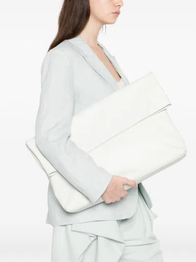 Herskind Foldover Leather Shoulder Bag In White