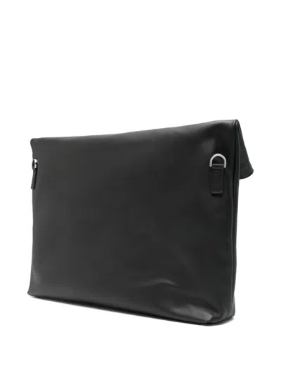 Herskind Flap Leather Shoulder Bag In Black