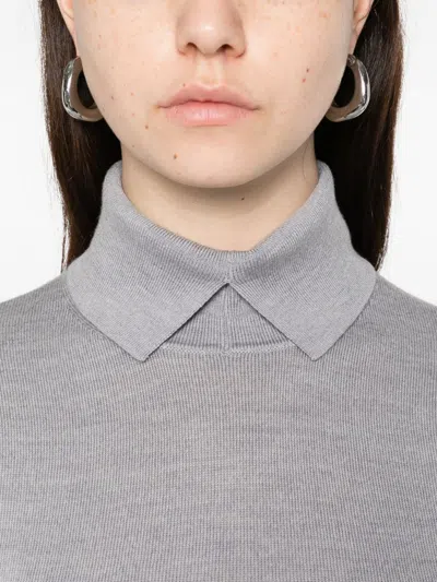 Herskind Collared Knit T-shirt In Gray