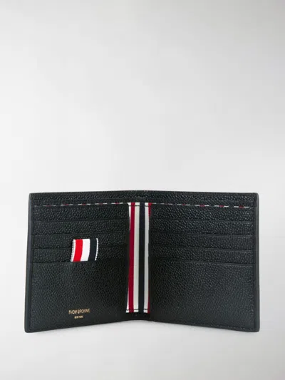 Thom Browne Black Calf Leather Bos Taurus Wallet In Black