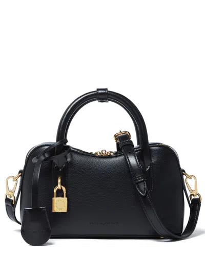 Stella Mccartney Ryder Black Small Handbag With Two Top Handles And Front Padlock Detail With Logo In Ecoleather Woma