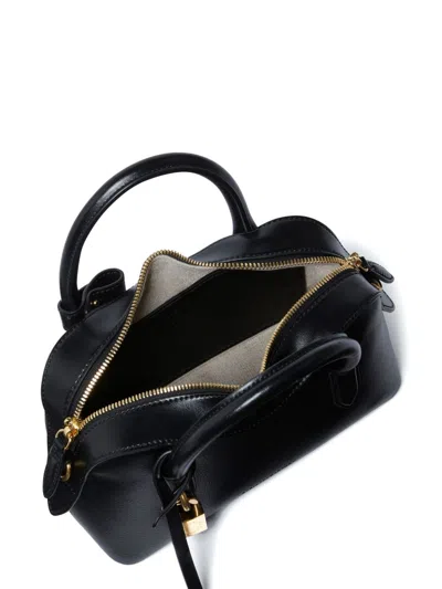 Stella Mccartney Ryder Black Small Handbag With Two Top Handles And Front Padlock Detail With Logo In Ecoleather Woma