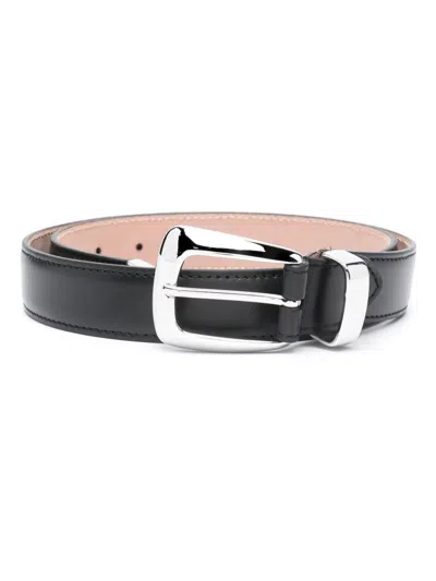 Khaite The Benny Leather Belt In Black