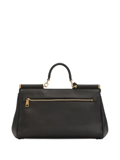 Dolce & Gabbana Black Handbag With Padlock Detail And Adjustable And Removable Shoulder Strap In Leather Woman In Black