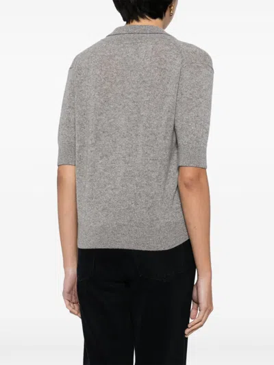 Khaite Shrunken Jo Cashmere Blend Sweater In Gray