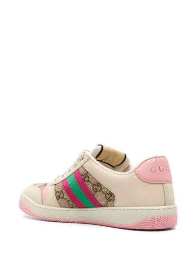 Gucci Gg Supreme Fabric Sneakers With Web Motif In Multi