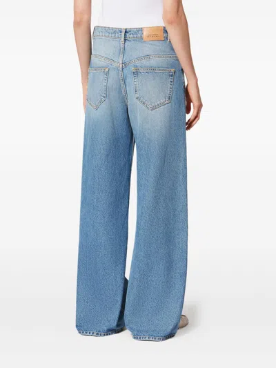 Isabel Marant Lemony High Waist Wide Pants In Blue