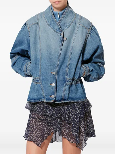 Isabel Marant Dolie Puffed-sleeve Jacket In Blue