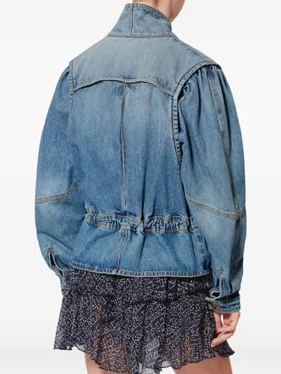 Isabel Marant Dolie Puffed-sleeve Jacket In Blue