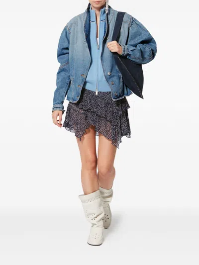 Isabel Marant Dolie Puffed-sleeve Jacket In Blue