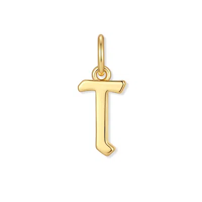 Evesaddiction Men's Initial Charm - Gold / T In Gold