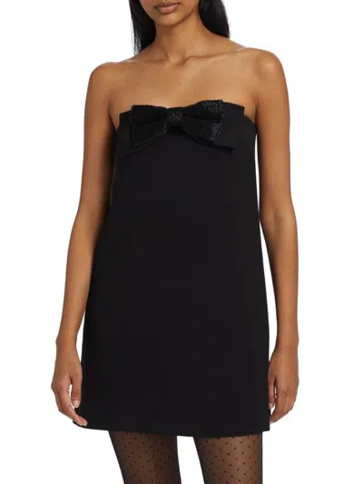 Self-portrait Strapless Mini Dress With Bow In Black