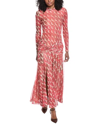 Bardot Lea Printed Mesh Dress In Red