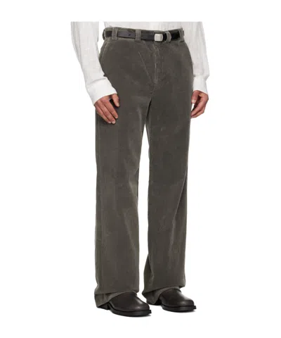 Rier Ssense Exclusive Gray Corduroy Trousers In Black