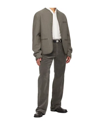 Rier Ssense Exclusive Gray Corduroy Trousers In Black