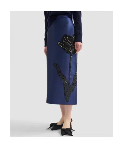 Erdem Pencil Midi Skirt In Black