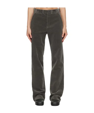Rier Ssense Exclusive Gray Corduroy Trousers In Black
