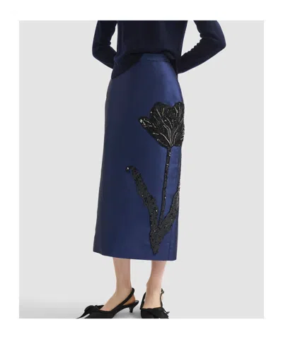 Erdem Pencil Midi Skirt In Black