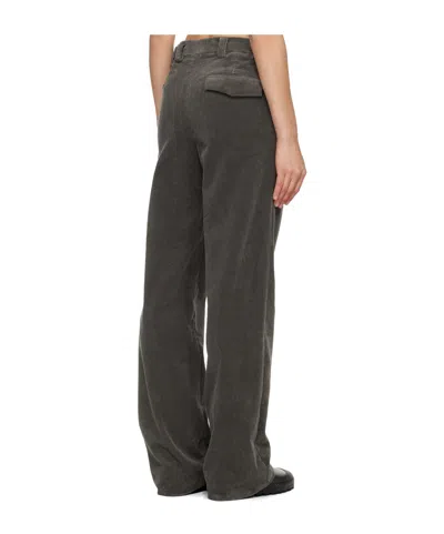 Rier Ssense Exclusive Gray Corduroy Trousers In Black