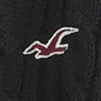 Hollister Cable-knit V-neck Icon Sweater In Black