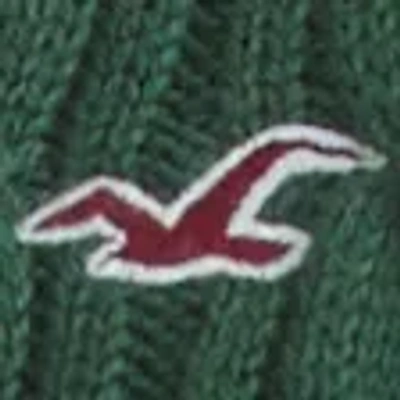 Hollister Cable-knit V-neck Icon Sweater In Green