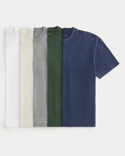 Hollister Boxy Heavyweight Crew T-shirt 5-pack In Multi