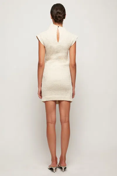 S/w/f Boutique High Neck Cap Sleeve Mini In Neutral