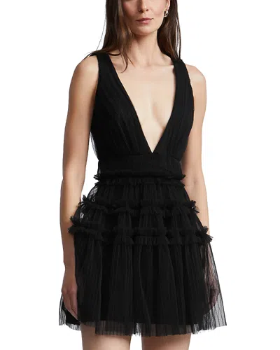 Bcbgmaxazria Lumi Deep V Mini Dress In Black